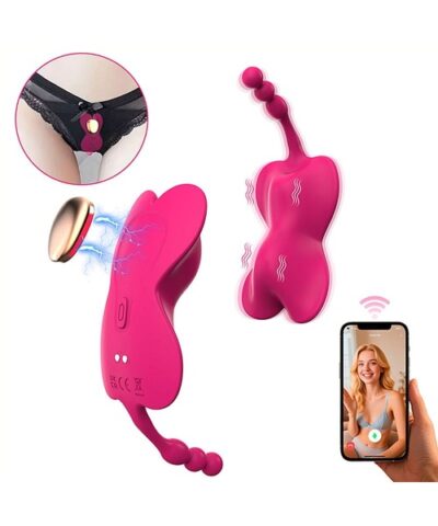 Vibrador de Calcinha para Clitóris Recarregável em Silicone - Controle à Distância via App