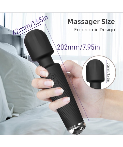 Vibrador Varinha Mágica Recarregável com Função de Leve Aquecimento e Função de "Choque" com 20 Vibrações e 8 Velocidades – YOUVIBE (cópia) - Imagem 8