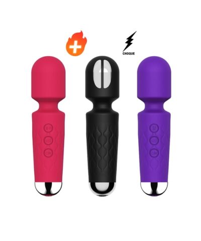 Vibrador Varinha Mágica Tamanho Pequeno Recarregável com Função de Leve Aquecimento e Função de "Choque" com 20 Vibrações e 8 Velocidades – YOUVIBE