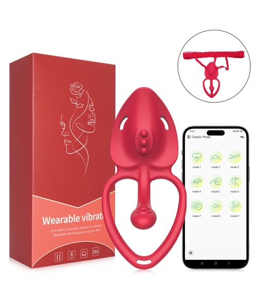 Anel Peniano Vibratório com Cinta 2 em 1 - Com Estimulador de Clitóris e com Controle Remoto via APP - MANNUO - Imagem 4