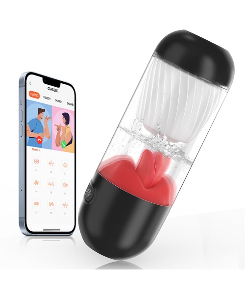 Masturbador Lanterna Recarregável com 9 Modos de Vibração e Língua com 9 Modos de Rotação e Controle Remoto via APP - NV TOYS - Imagem 2