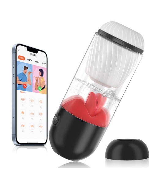 Masturbador Lanterna Recarregável com 9 Modos de Vibração e Língua com 9 Modos de Rotação e Controle Remoto via APP - NV TOYS - Imagem 4