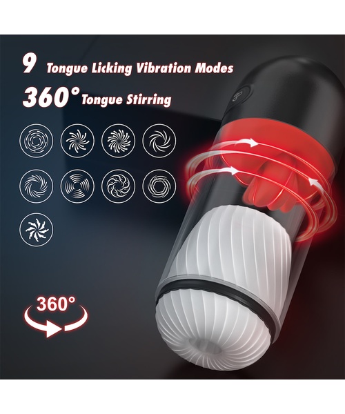 Masturbador Lanterna Recarregável com 9 Modos de Vibração e Língua com 9 Modos de Rotação e Controle Remoto via APP - NV TOYS - Imagem 9
