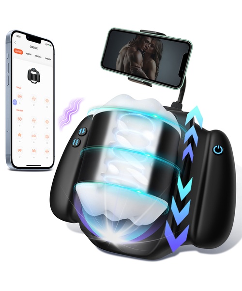 Masturbador Vai e Vem Recarregável com Suporte para Celular e Com Controle Remoto via APP - NV TOYS