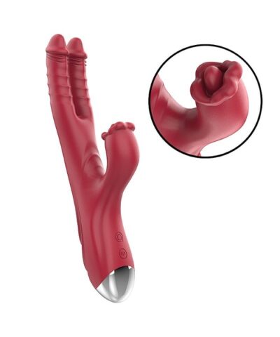 Vibrador de Ponto G e clitóris Duplo - Recarregável - Dedilhar / Vem cá - 25,3 x 4,0cm - Twin-Vibe