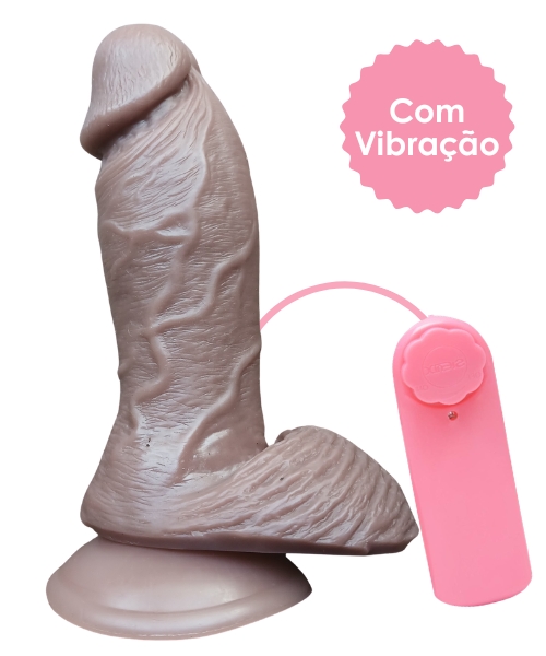 Pênis com Vibração Imagination® – Macio e Flexível com Ventosa – Medidas Aproximadas 17,5 x 4,7 cm – 12,5cm Penetrável - Imagem 2