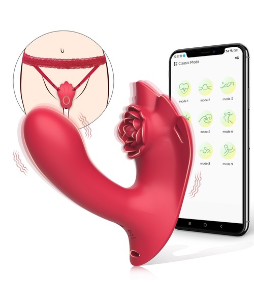 Vibrador Duplo com Estimulador Clitoriano e Controle por Aplicativo – 9 Modos de Vibração