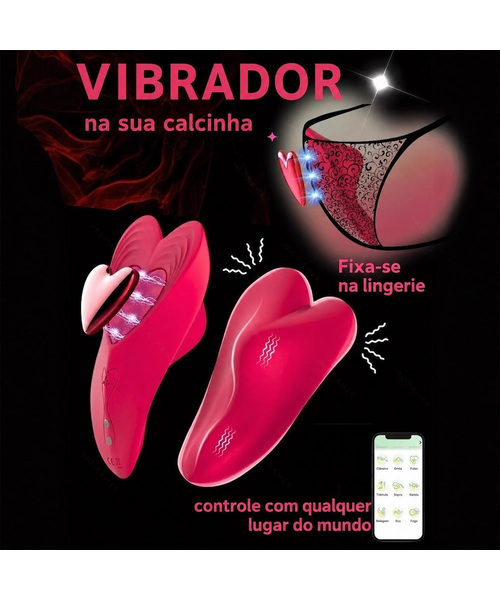 Vibrador de Calcinha em Formato de Coração com Controle por Aplicativo – 9 Modos de Vibração - Imagem 2
