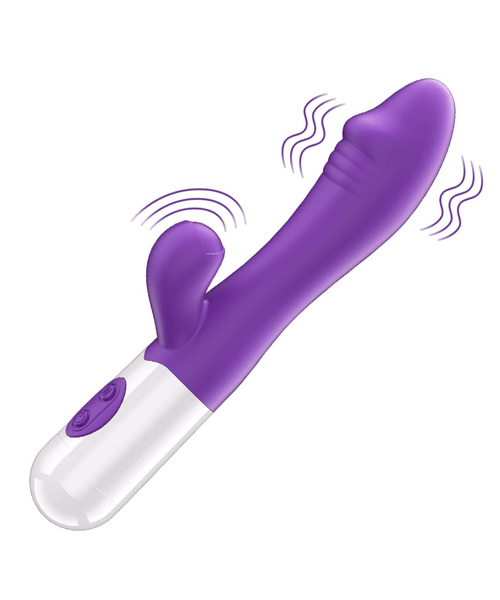 Vibrador Rabbit Duplo Ponto G com 20 Modos de Vibração Recarregável – Roxo - Imagem 4