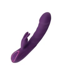 Vibrador Rabbit Ponto G com Estimulador Clitoriano, 2 Motores e 10 Modos de Vibração – Roxo