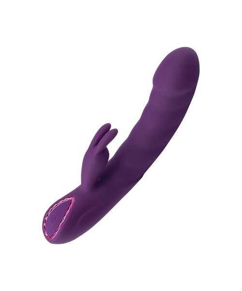 Vibrador Rabbit Ponto G com Estimulador Clitoriano, 2 Motores e 10 Modos de Vibração – Roxo