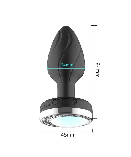 Plug Anal Luxo Vibratório com LED e Controle Remoto Sem Fio – 10 Modos de Vibração - Imagem 4