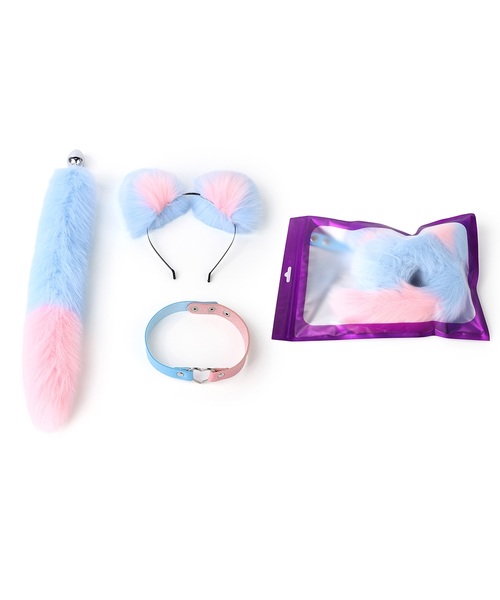 Kit Fantasia de Gatinha com Tiara de Orelhas, Coleira Ajustável e Cauda de Pelúcia – 3 Peças - Imagem 6