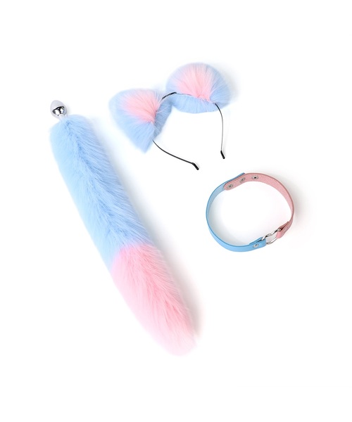 Kit Fantasia de Gatinha com Tiara de Orelhas, Coleira Ajustável e Cauda de Pelúcia – 3 Peças - Imagem 4