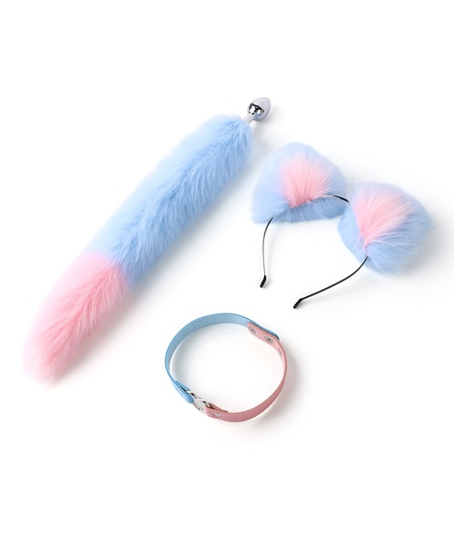 Kit Fantasia de Gatinha com Tiara de Orelhas, Coleira Ajustável e Cauda de Pelúcia – 3 Peças - Imagem 2