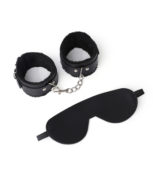 Kit Fetiche para Casal com Algemas Acolchoadas e Máscara para Olhos – Couro Sintético PU - Imagem 5