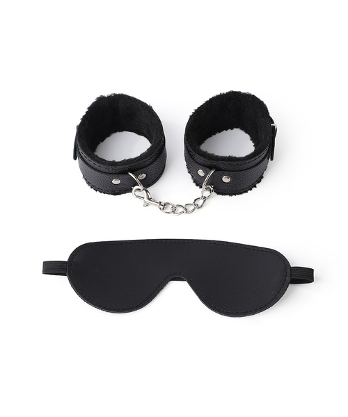 Kit Fetiche para Casal com Algemas Acolchoadas e Máscara para Olhos – Couro Sintético PU - Imagem 2