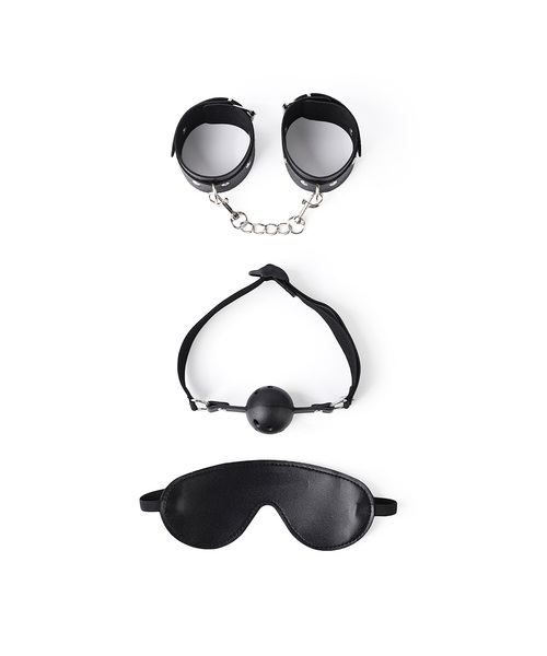 Kit Fetiche para Casal com Algemas Ajustáveis, Máscara para Olhos e Mordaça com Bola – 3 Peças - Imagem 5