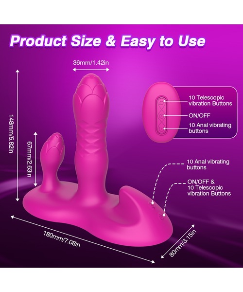 Vibrador com Movimento Vai e Vem, Estimulador Clitoriano e Controle por Aplicativo – 20 Modos de Funcionamento - Imagem 11