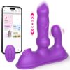 Vibrador com Movimento Vai e Vem, Estimulador Clitoriano e Controle por Aplicativo – 20 Modos de Funcionamento – Roxo