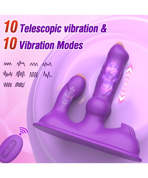 Vibrador com Movimento Vai e Vem, Estimulador Clitoriano e Controle por Aplicativo – 20 Modos de Funcionamento – Roxo - Imagem 6
