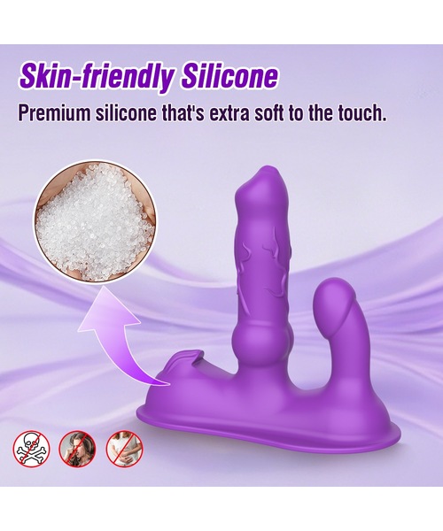 Vibrador com Movimento Vai e Vem, Estimulador Clitoriano e Controle por Aplicativo – 20 Modos de Funcionamento – Roxo - Imagem 8